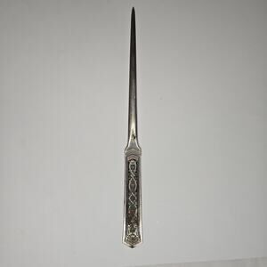 Vintage Ornate Silver Tone Letter Opener - Victorian Style Desk Accessory